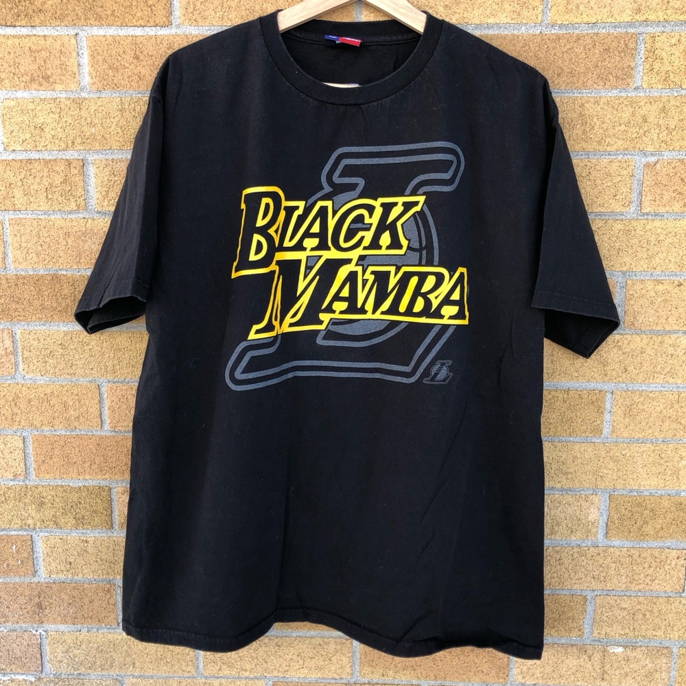 Majestic NBA Kobe Bryant “Black Mamba” t-shirt Lakers double sided graphic tee L
